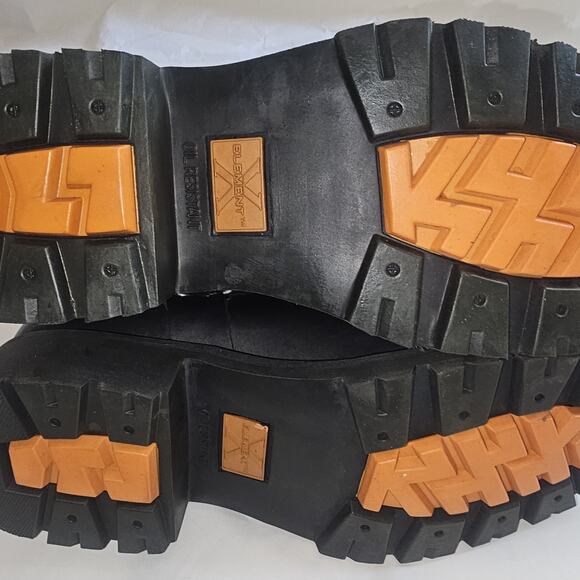 XElement Black Leather Harness Motorcycle Ankle Boots Square Toe Mens 12 - Picture 14 of 15